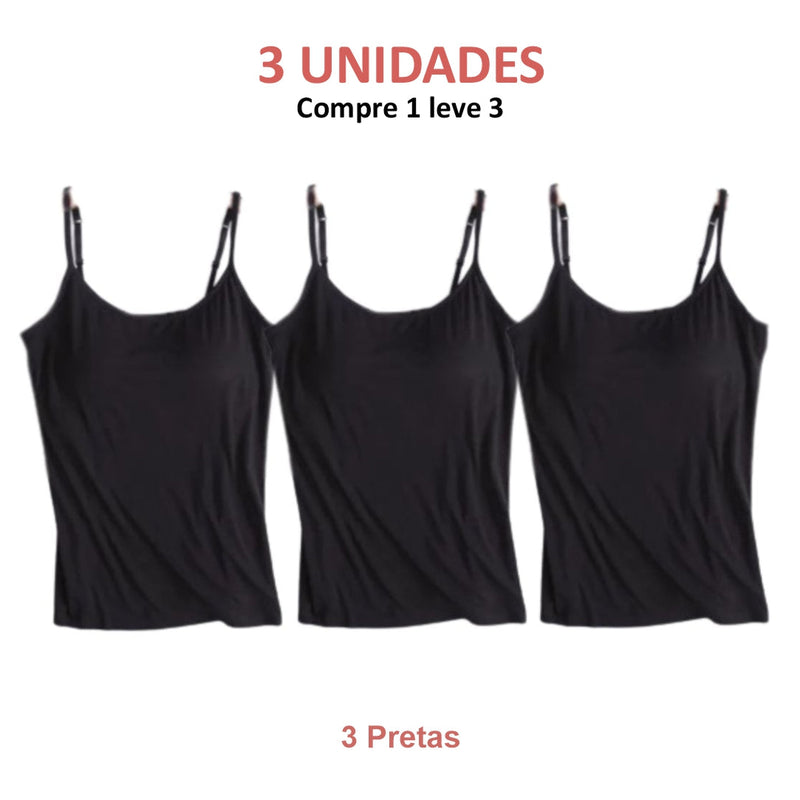 Blusa Regata Com Sutiã Embutido (COMPRE 1 LEVE 3)