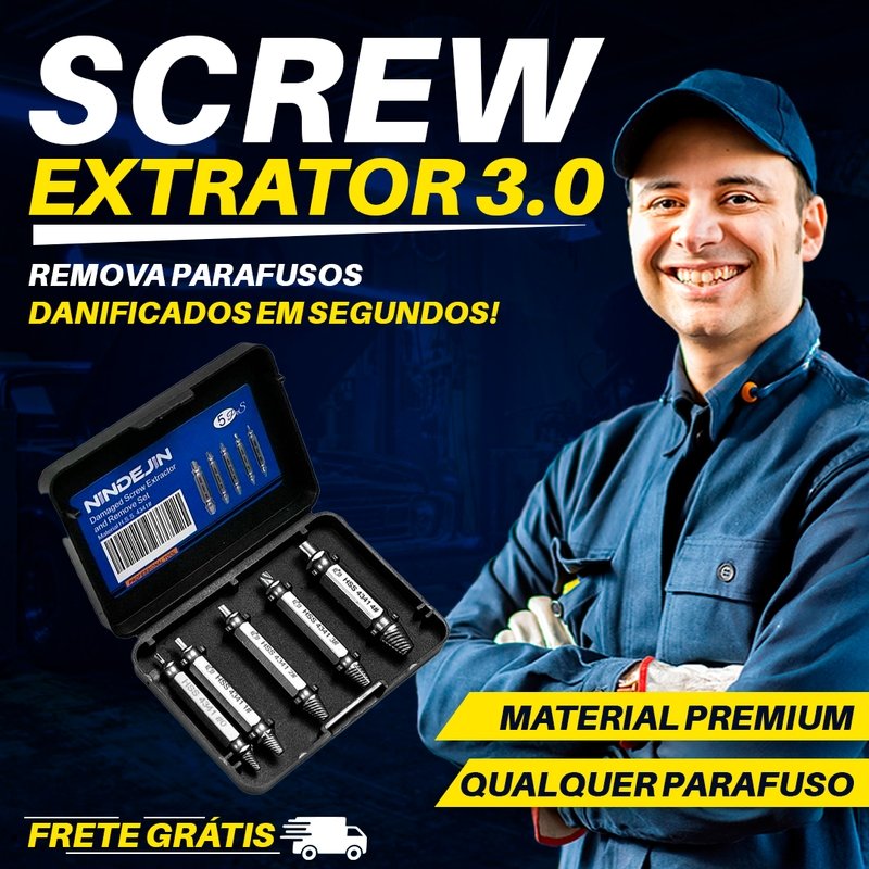 Broca Extrator 3.0 - Broca Extratora de Parafusos - Kit com 5 unidades