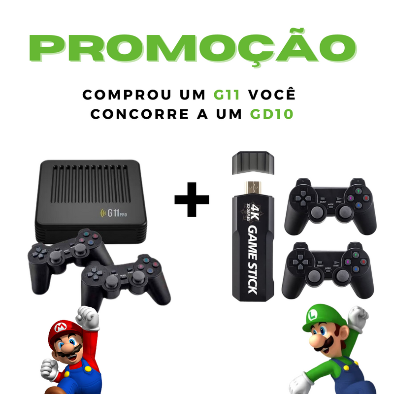 [LEVE 2 PAGUE 1] - GAME BOX G11 PRO® - 45 mil jogos - 128G + Game Portátil de BRINDE