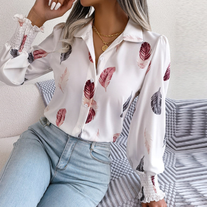 Blusa Feminina Manga Longa Gola em V Belle