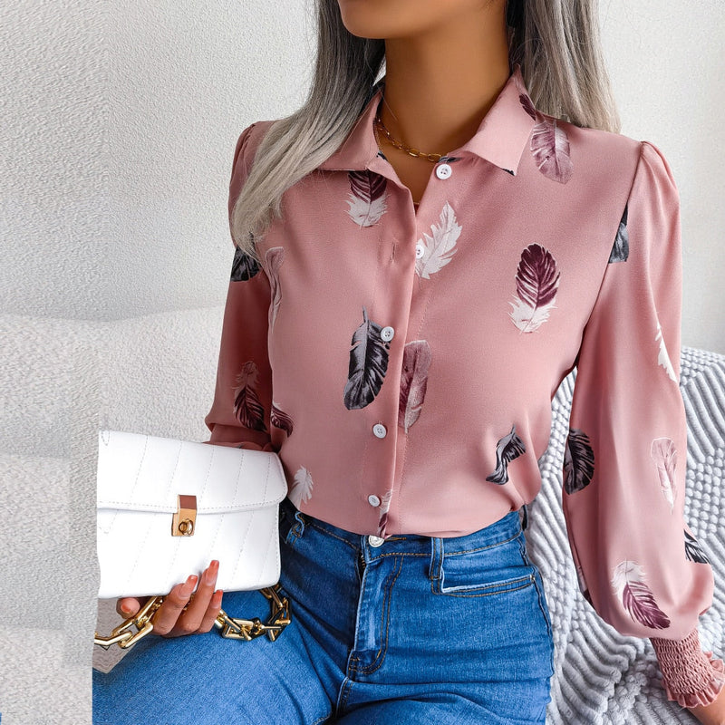 Blusa Feminina Manga Longa Gola em V Belle