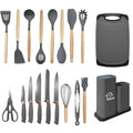 Kit de Utensílios de Cozinha em Silicone - Jogo de 19 Utensílios