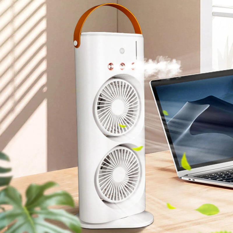 Climatizador e Ventilador Duplo com Umidificador - Portátil