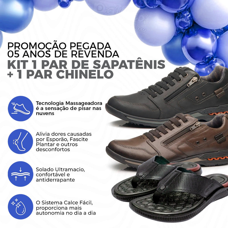 Kit Sapatênis Ortopédico + Chinelo Massageador [Envio Nacional]