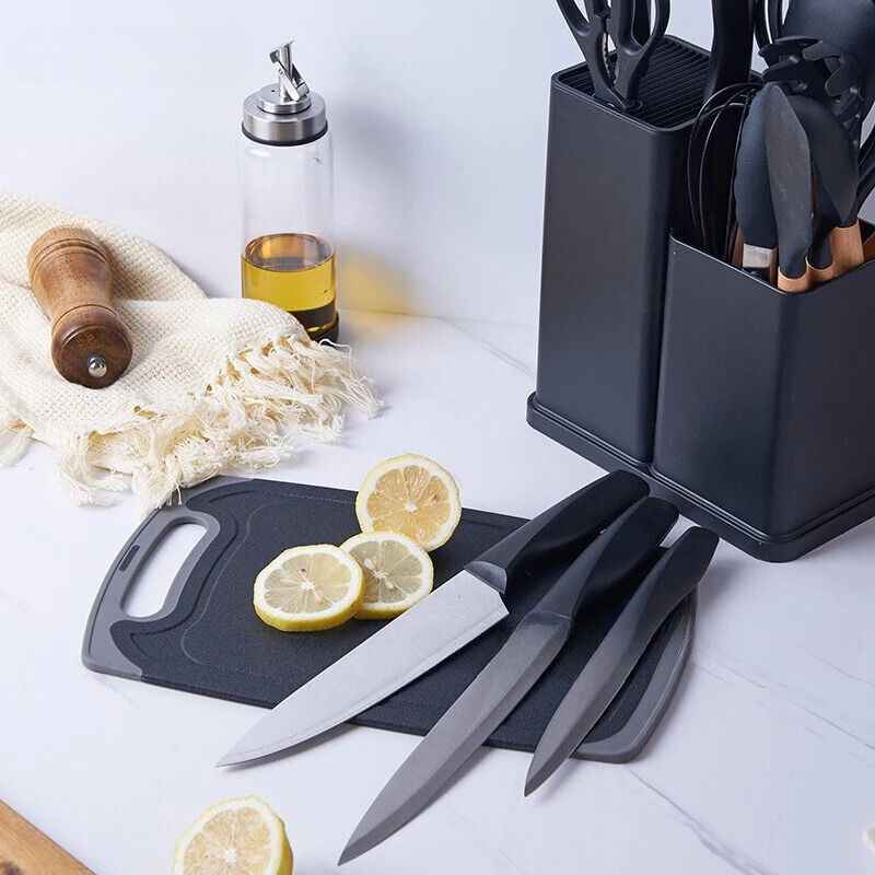 Kit de Utensílios de Cozinha em Silicone - Jogo de 19 Utensílios