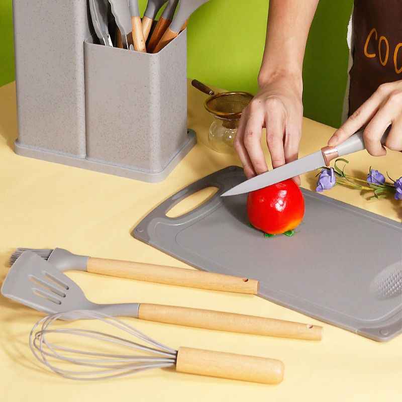 Kit de Utensílios de Cozinha em Silicone - Jogo de 19 Utensílios