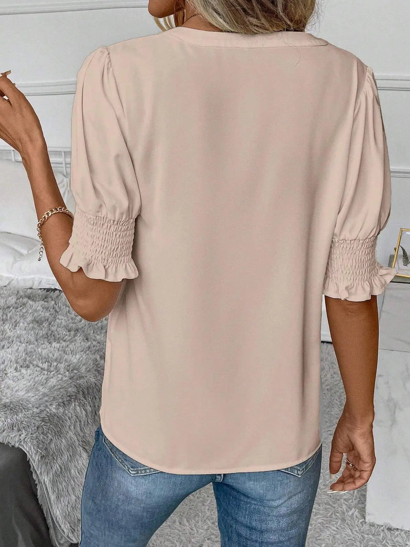 Blusa Feminina Manga Curta com Decote em V