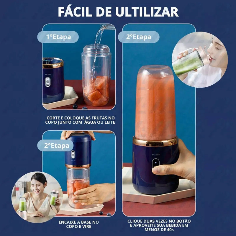 Liquidificador Portátil Mixer com Coqueteleira