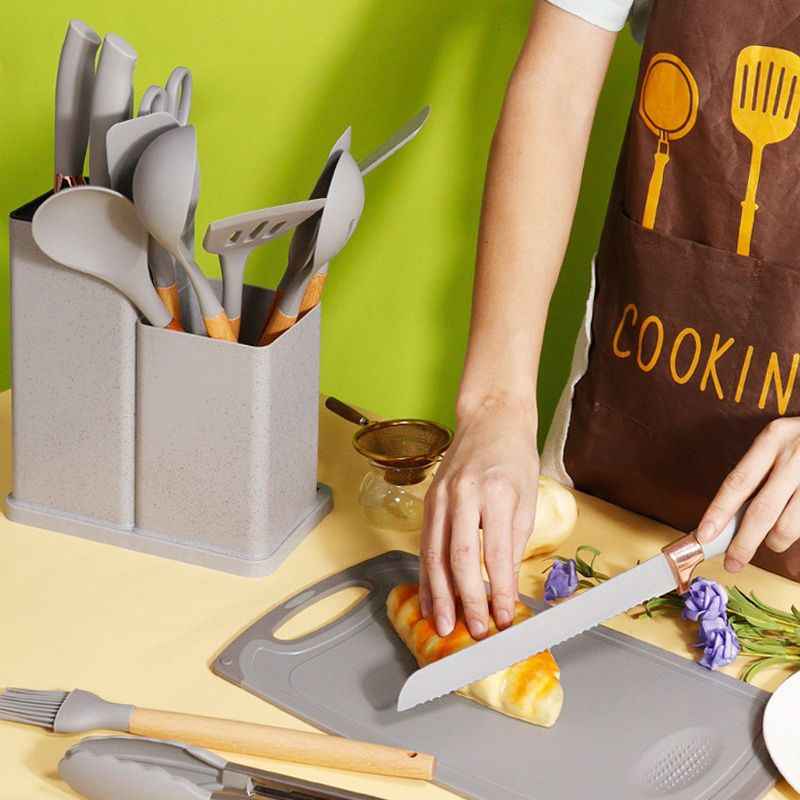 Kit de Utensílios de Cozinha em Silicone - Jogo de 19 Utensílios